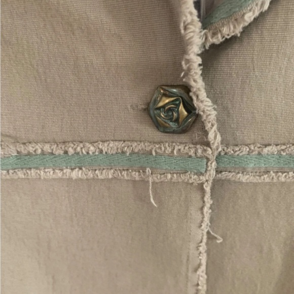 Anthropologie Luii Embroidered and Sequin Tan Boho Blazer- Med NWOT - Picture 6 of 8